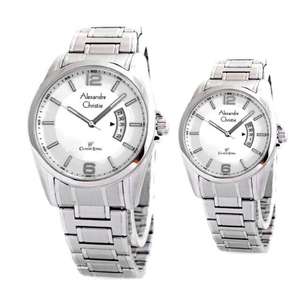 Alexandre Christie AC 8289 Silver White Couple